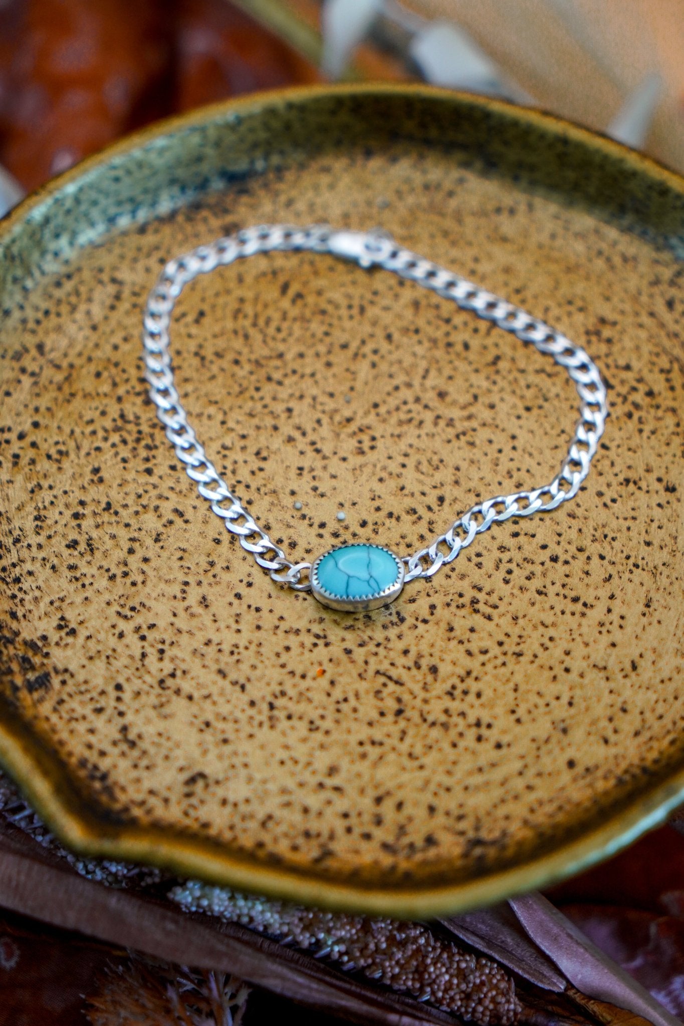 Anklet in Egyptian Turquoise - Golden Road Crafted