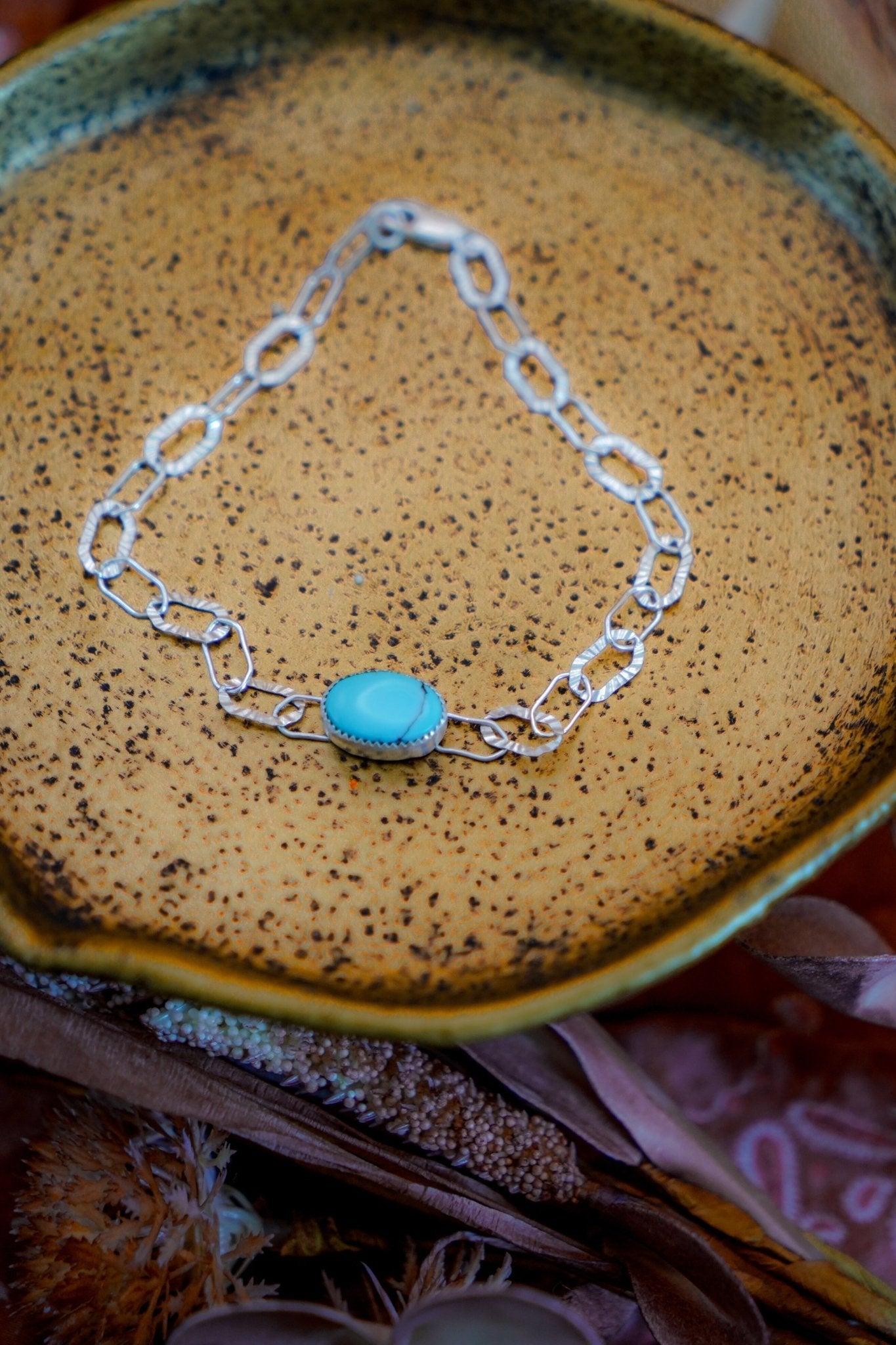 Anklet in Egyptian Turquoise - Golden Road Crafted