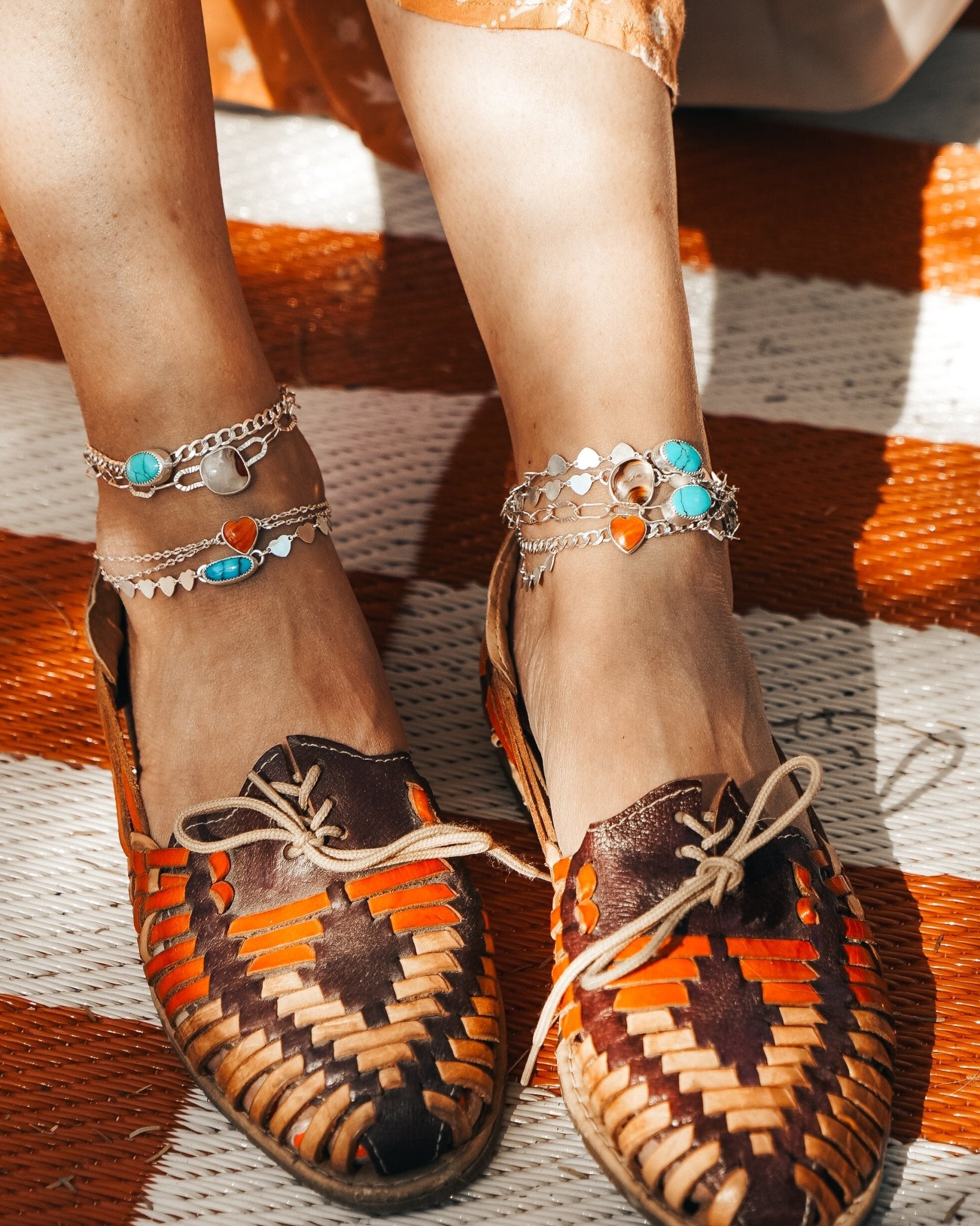 Anklet in Egyptian Turquoise - Golden Road Crafted