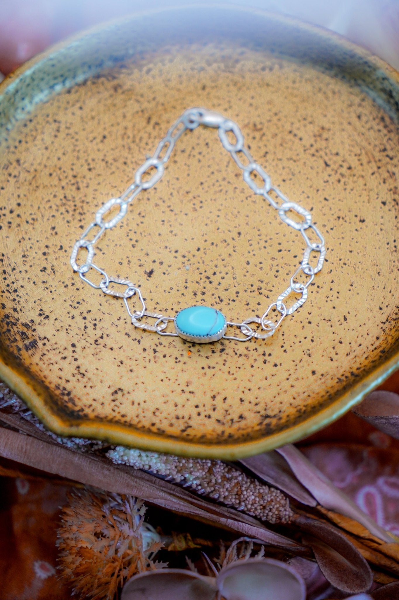 Anklet in Egyptian Turquoise - Golden Road Crafted