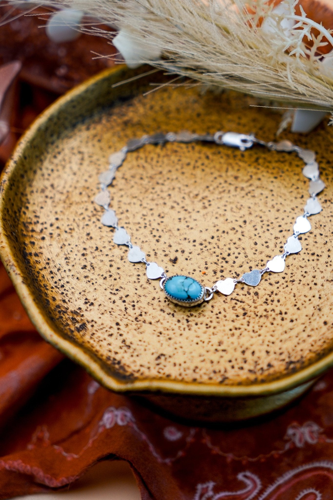 Anklet in Egyptian Turquoise - Golden Road Crafted