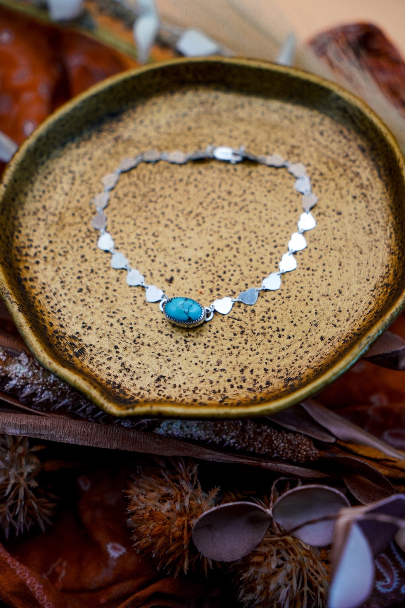 Anklet in Egyptian Turquoise - Golden Road Crafted