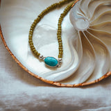 Anklet in Sonoran Gem Turquoise - Golden Road Crafted