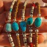 Anklet in Sonoran Gem Turquoise - Golden Road Crafted