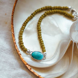 Anklet in Sonoran Gem Turquoise - Golden Road Crafted