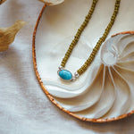 Anklet in Whitewater Turquoise - Golden Road Crafted