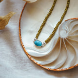 Anklet in Whitewater Turquoise - Golden Road Crafted