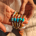 Anklet in Whitewater Turquoise - Golden Road Crafted