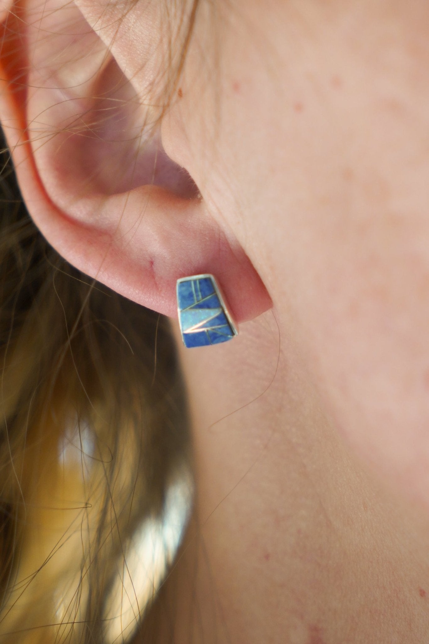 Arches Opal Inlay Studs - Golden Road Crafted