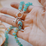 Blossom Babe Necklace in Golden Hills + Aventurine Beads - Golden Road Crafted