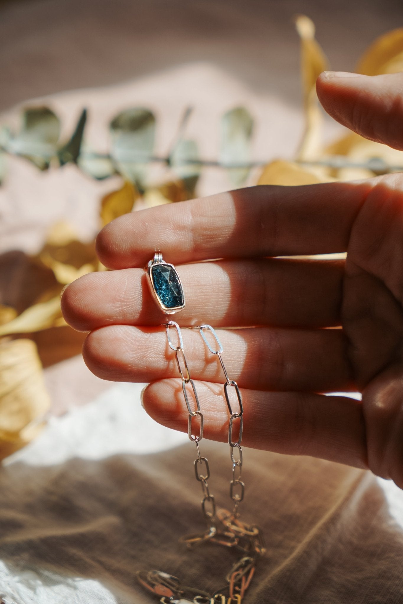 Blue Kyanite Necklace - Golden Road Crafted