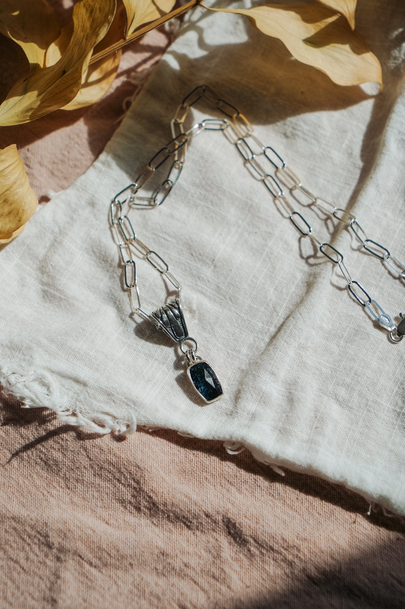 Blue Kyanite Necklace - Golden Road Crafted