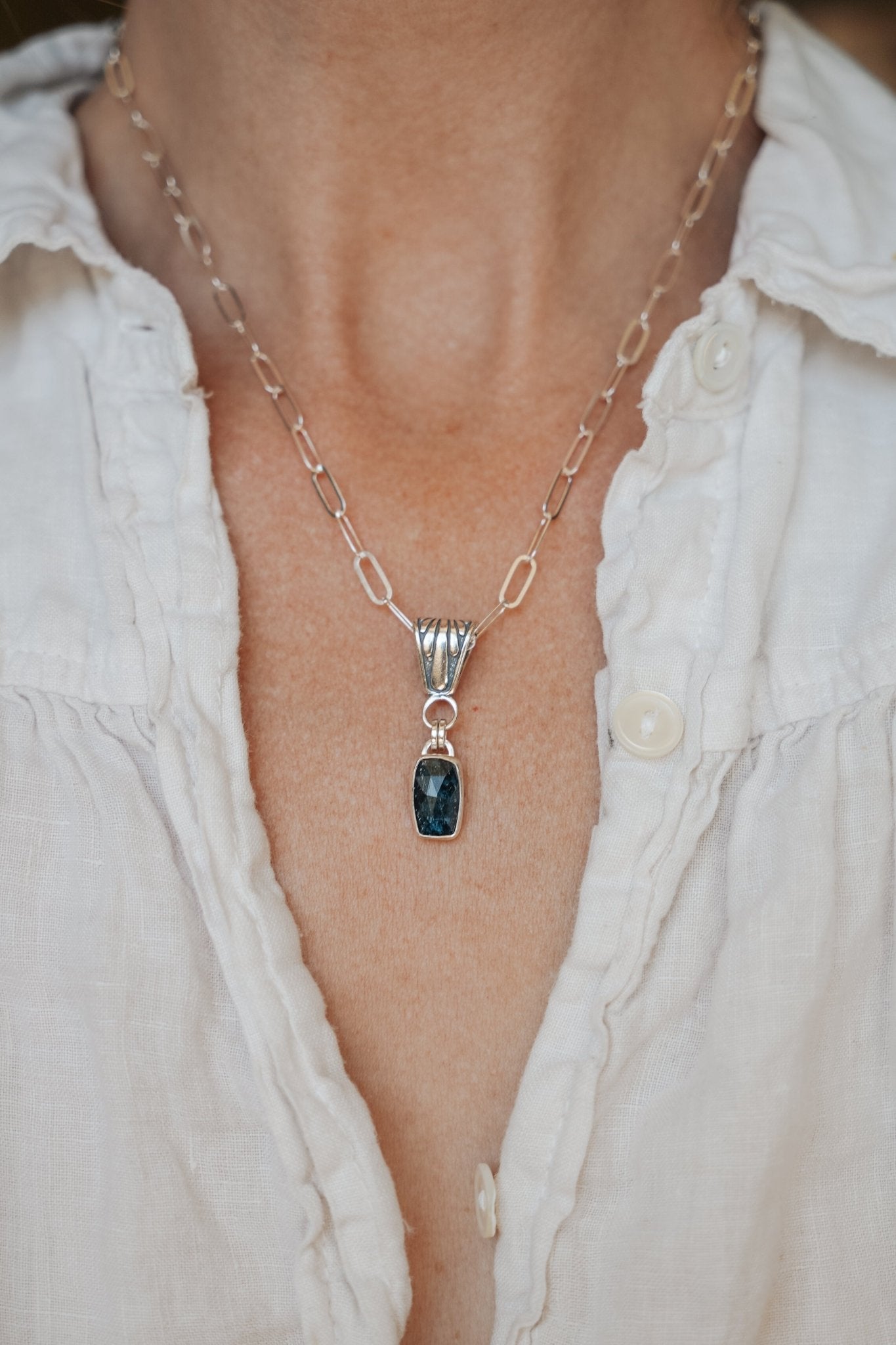 Blue Kyanite Necklace - Golden Road Crafted