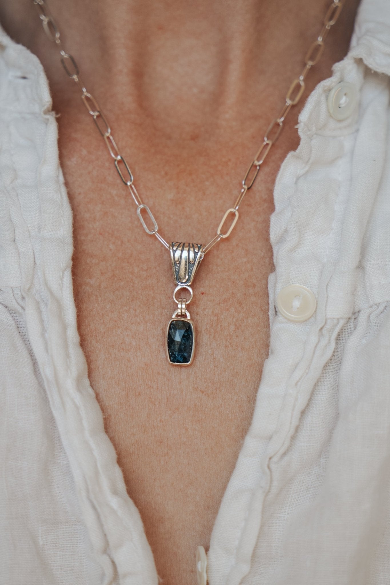 Blue Kyanite Necklace - Golden Road Crafted