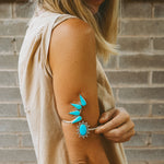 Boho Arm Band in Campitos Turquoise - Golden Road Crafted