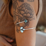 Boho Arm Band in Kingman Turquoise + Sterling Opal - Golden Road Crafted
