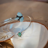 Boho Arm Band in Kingman Turquoise + Sterling Opal - Golden Road Crafted