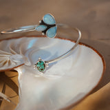 Boho Arm Band in Kingman Turquoise + Sterling Opal - Golden Road Crafted