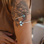 Boho Arm Band in Kingman Turquoise + Sterling Opal - Golden Road Crafted