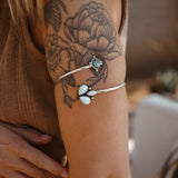 Boho Arm Band in Kingman Turquoise + Sterling Opal - Golden Road Crafted