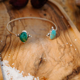 Boho Arm Band in Royston & Kingman Turquoise - Golden Road Crafted