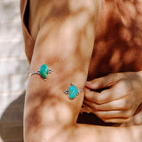 Boho Arm Band in Royston & Kingman Turquoise - Golden Road Crafted