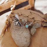 Boho Arm Band in White Buffalo & Campitos Turquoise - Golden Road Crafted