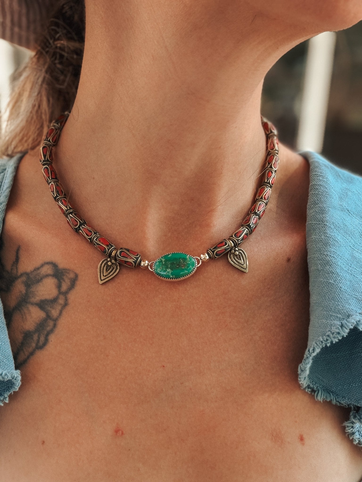 Boho Babe Choker in Sonoran Mtn - Golden Road Crafted