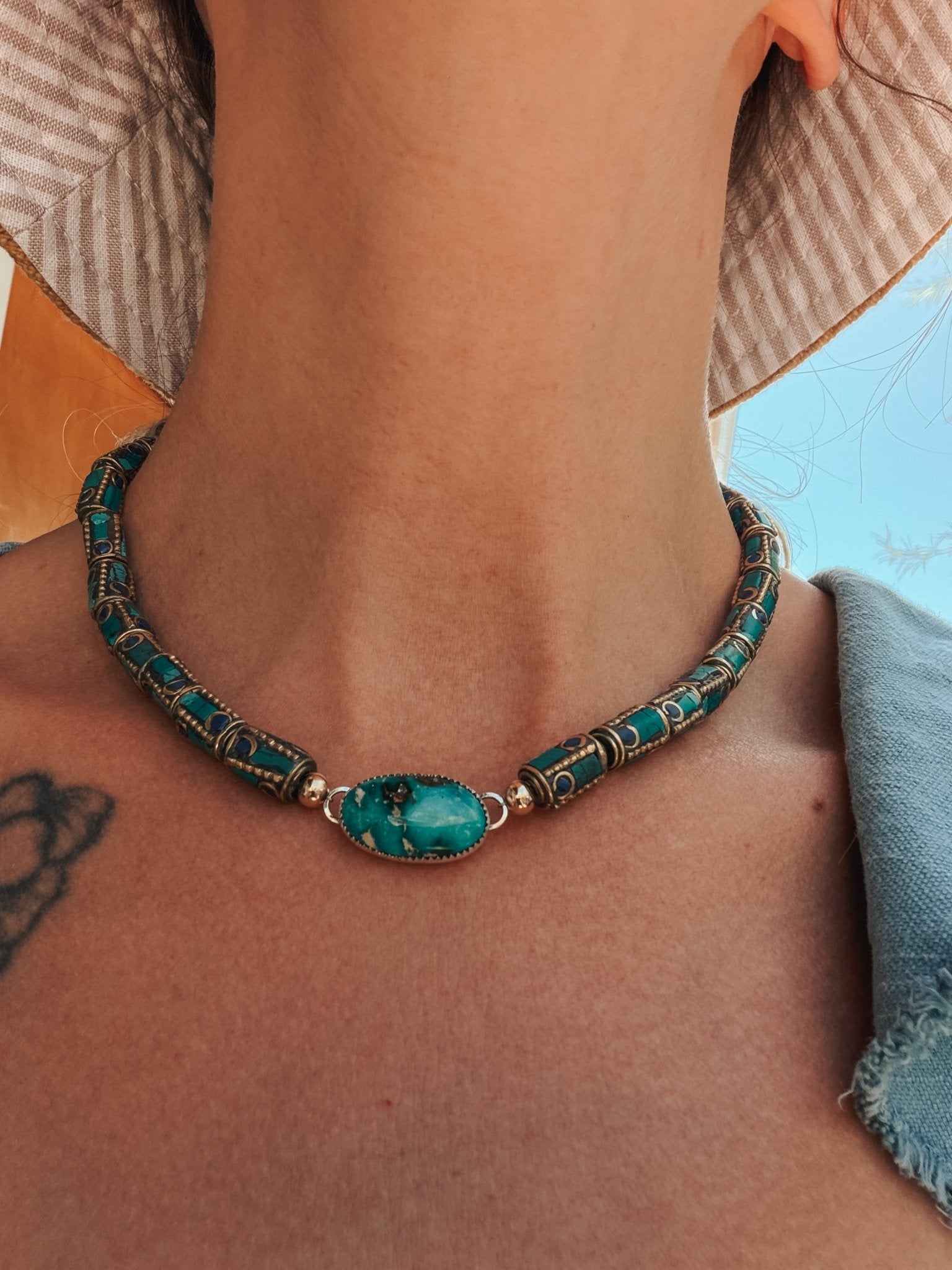 Boho Babe Choker in Sonoran Mtn - Golden Road Crafted