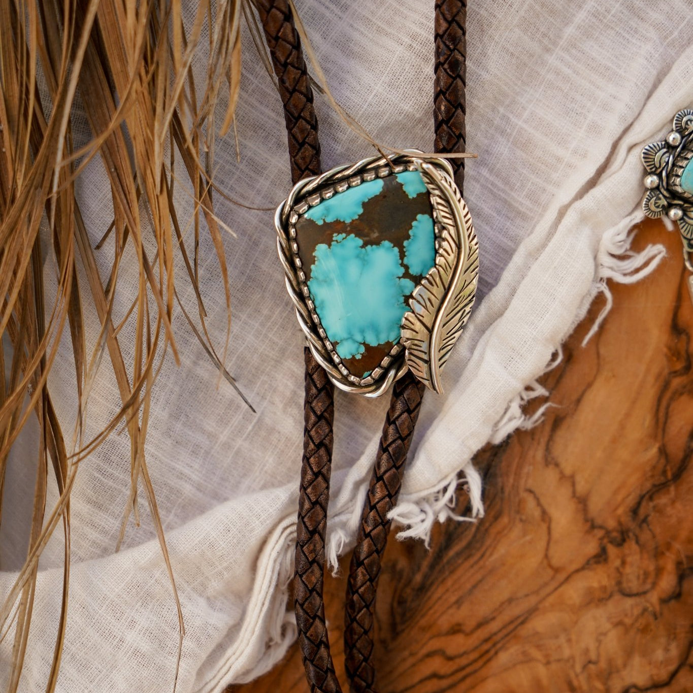 Bolo in Kingman & Amaroo Turquoise - Golden Road Crafted
