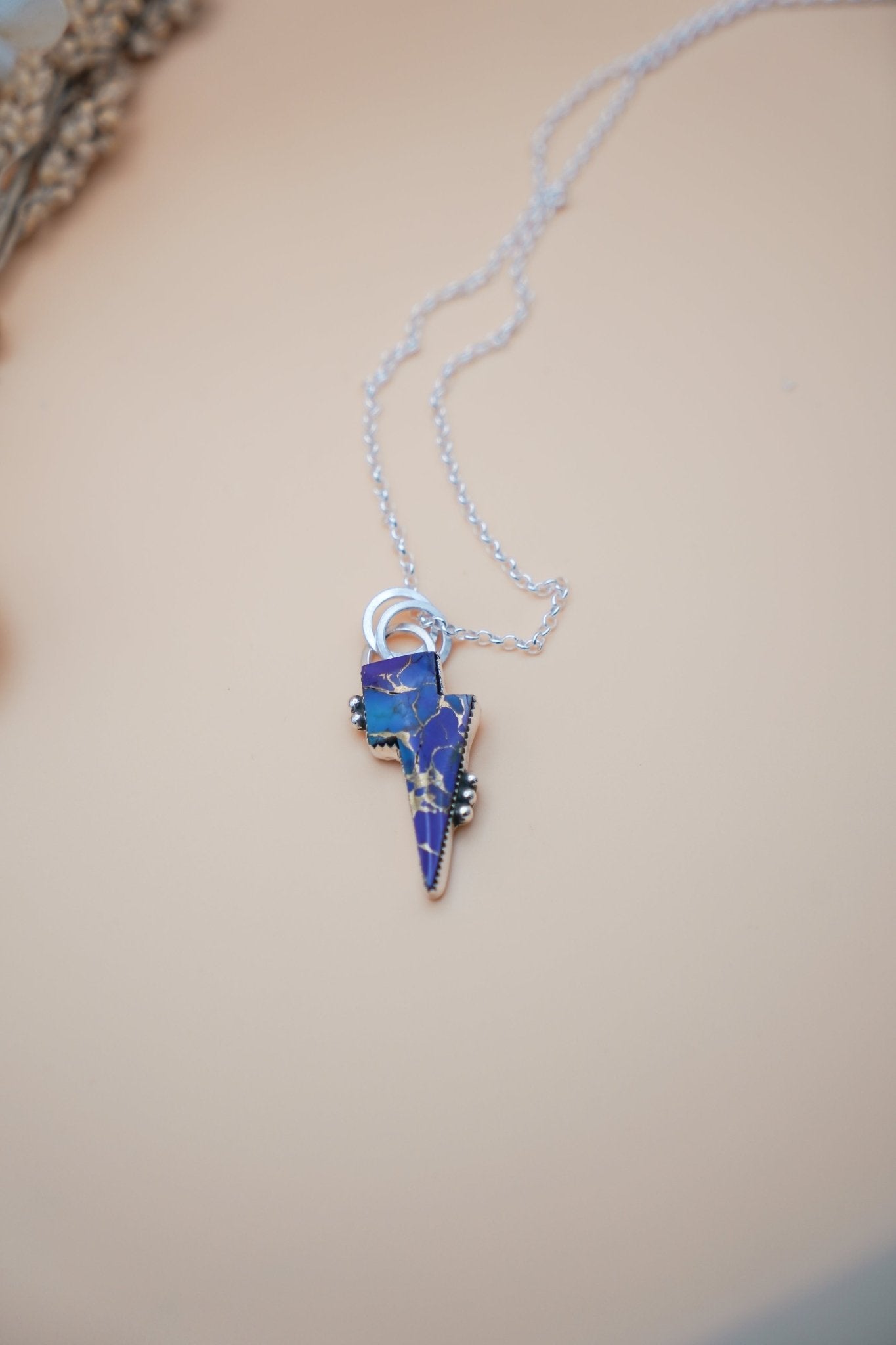Bolt Pendant in Kingman Turquoise - Golden Road Crafted