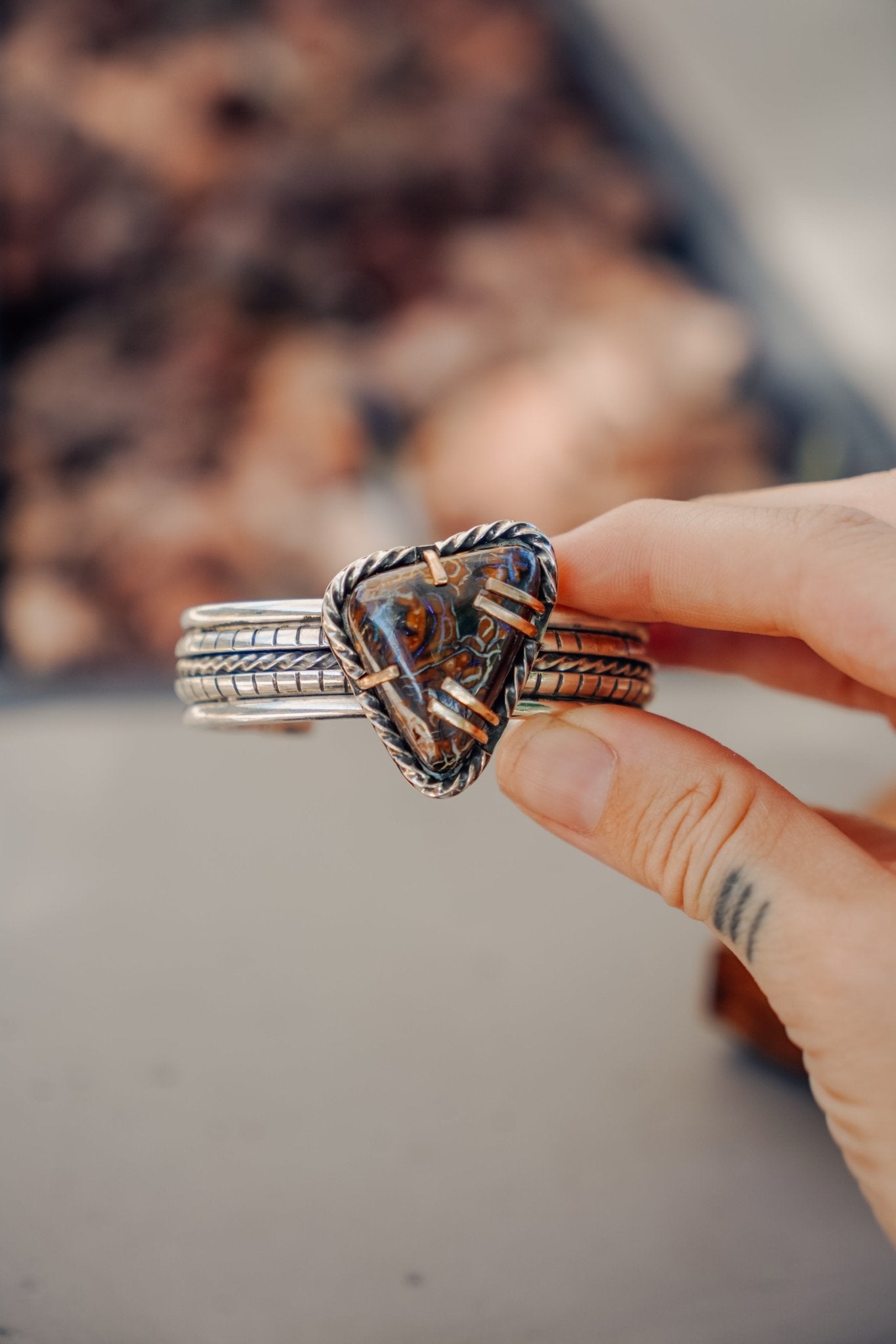 Boulder Opal Cuff - Golden Road Crafted