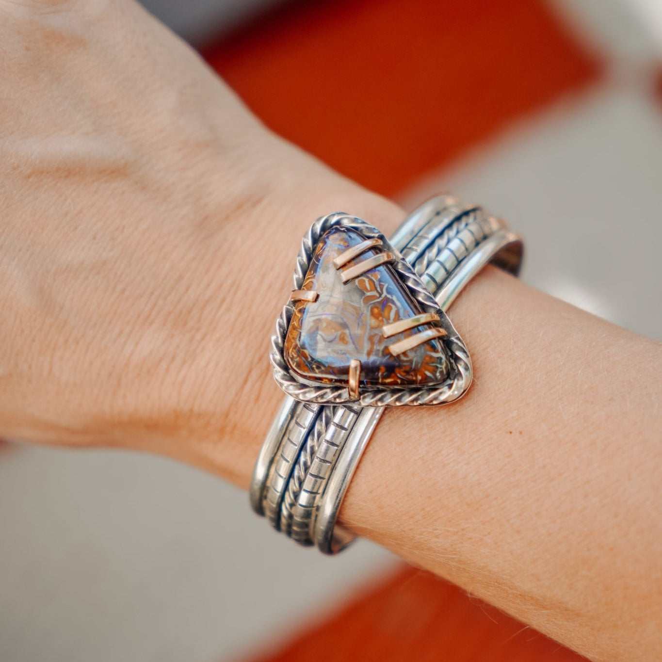Boulder Opal Cuff - Golden Road Crafted