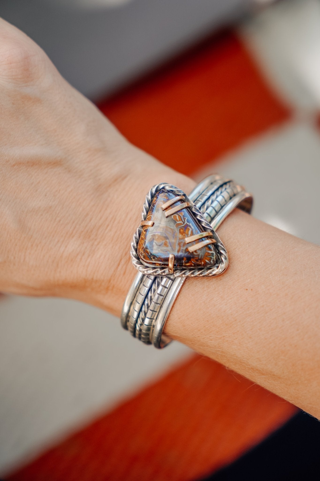 Boulder Opal Cuff - Golden Road Crafted