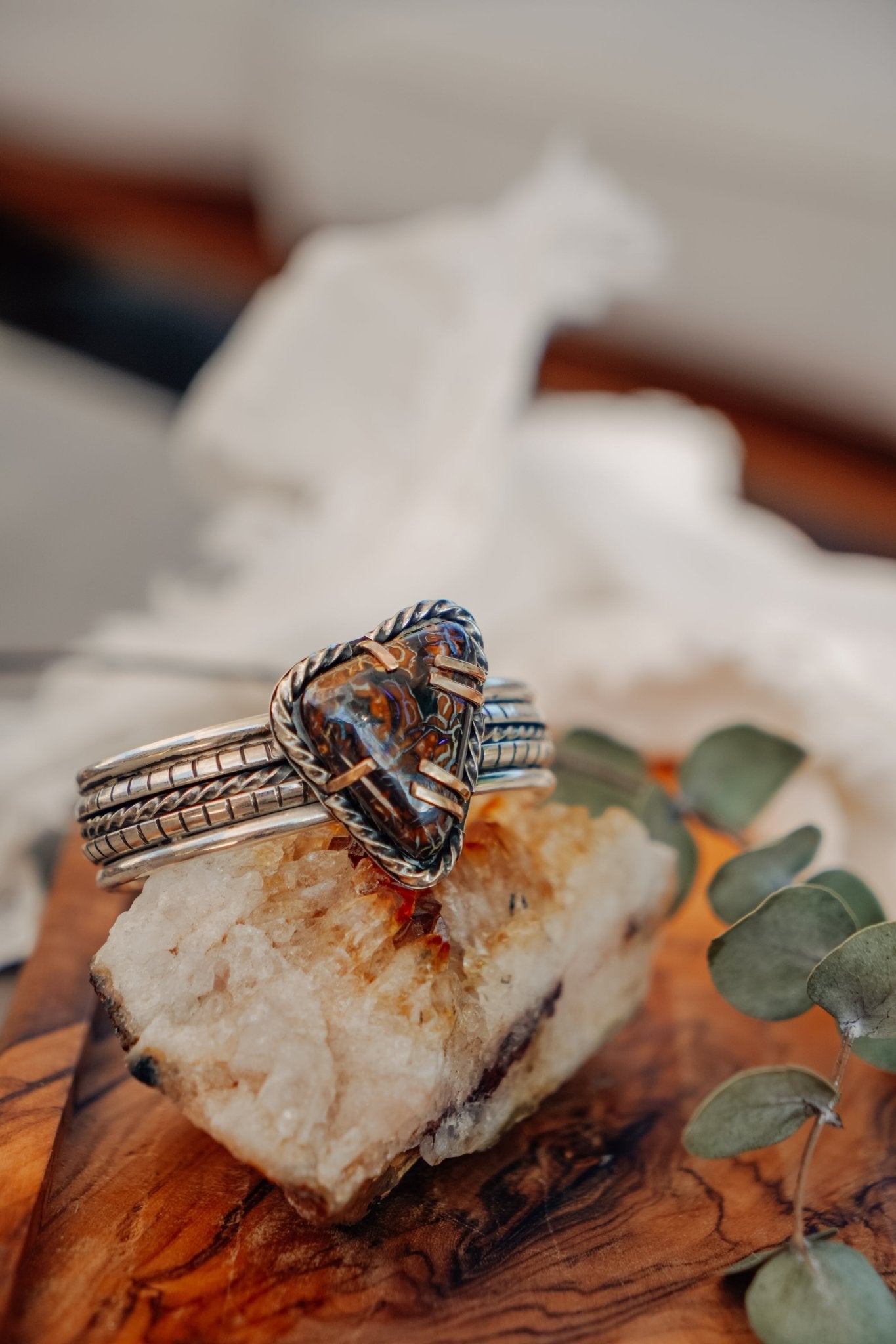 Boulder Opal Cuff - Golden Road Crafted