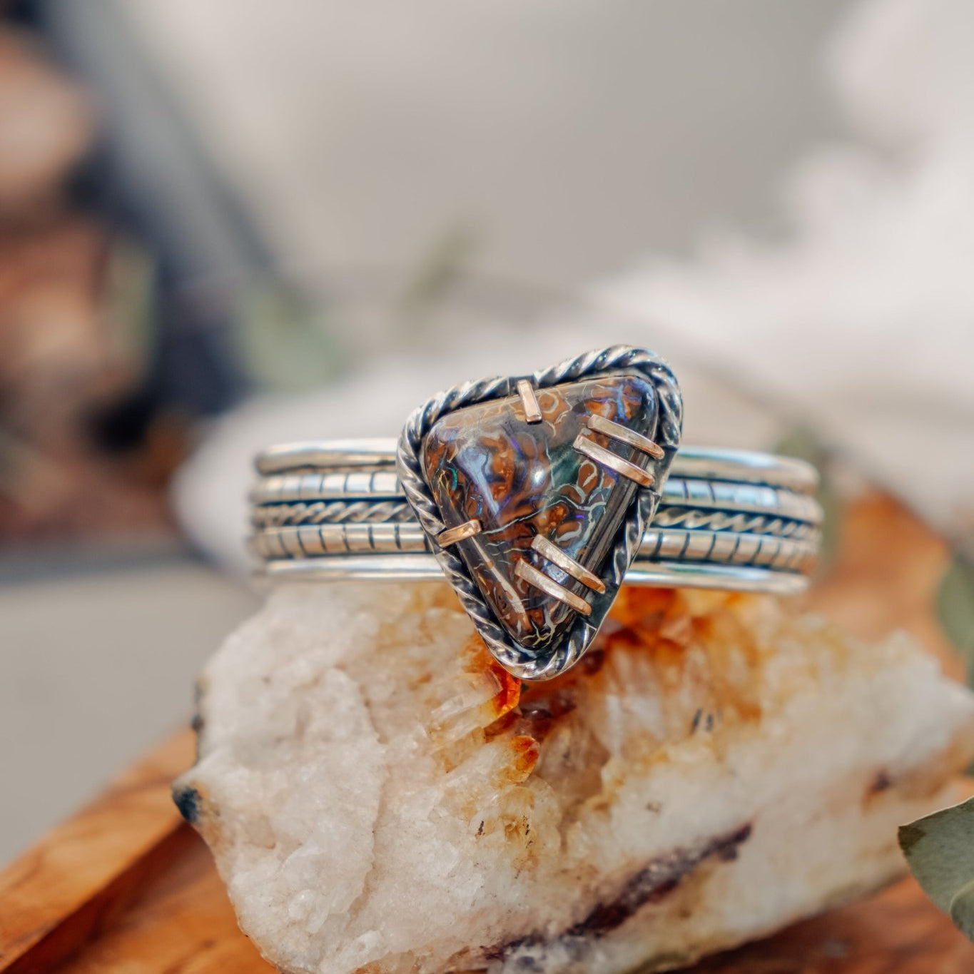 Boulder Opal Cuff - Golden Road Crafted
