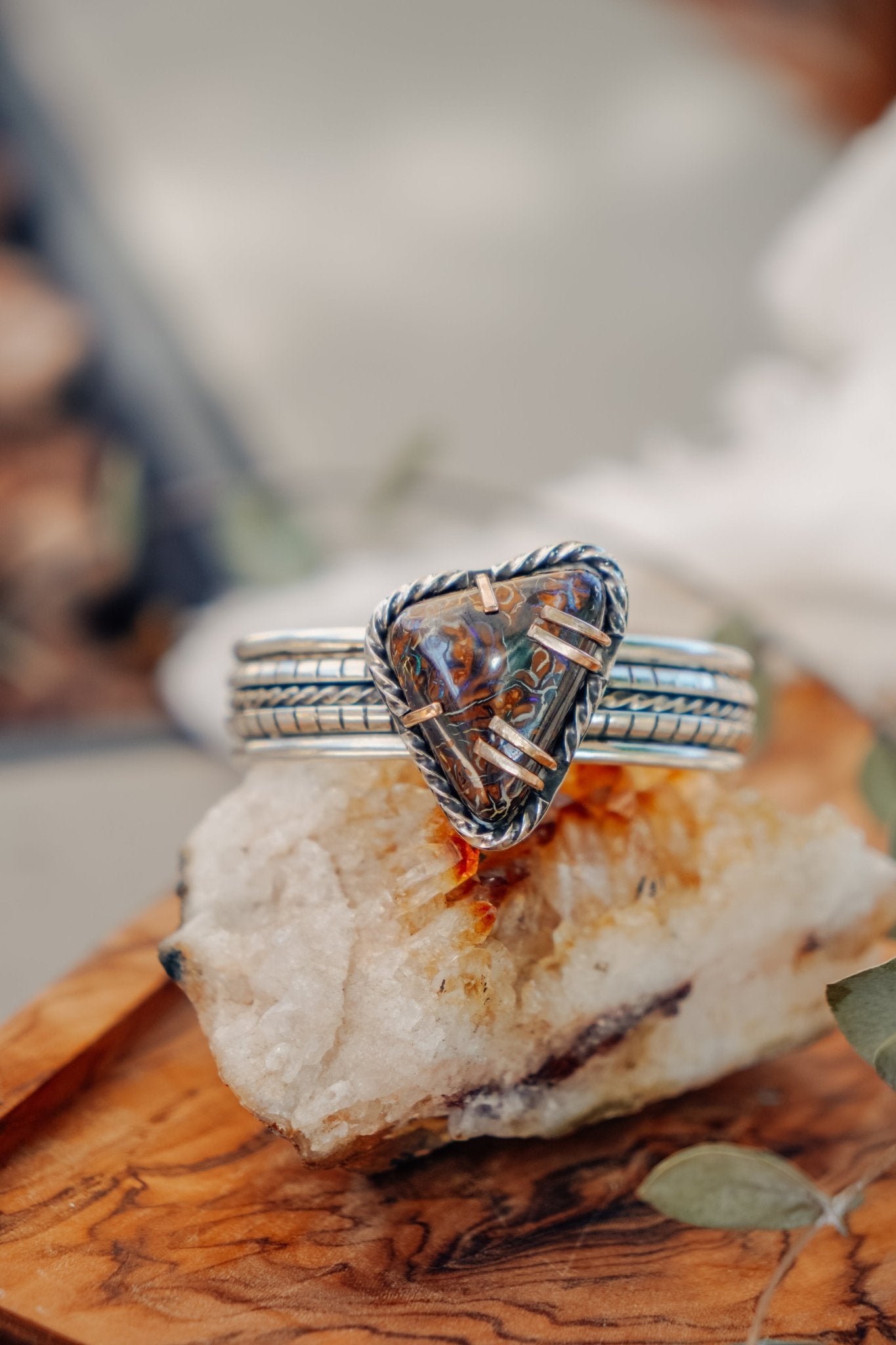 Boulder Opal Cuff - Golden Road Crafted