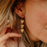 Brass Heart Drip Earrings - Golden Road Crafted