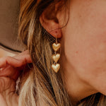 Brass Heart Drip Earrings - Golden Road Crafted