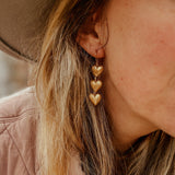 Brass Heart Drip Earrings - Golden Road Crafted