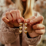 Brass Heart Drip Earrings - Golden Road Crafted
