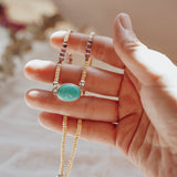 Bubble Gum Choker in Campitos Turquoise - Golden Road Crafted