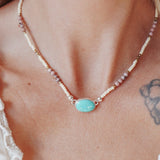 Bubble Gum Choker in Campitos Turquoise - Golden Road Crafted