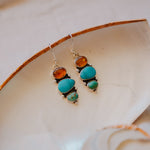 Cairn Earrings in Campitos, Hubei, & Amber - Golden Road Crafted