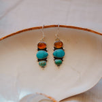 Cairn Earrings in Campitos, Hubei, & Amber - Golden Road Crafted