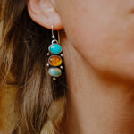 Cairn Earrings in Campitos, Iron Maiden, & Amber - Golden Road Crafted