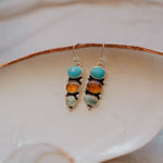 Cairn Earrings in Campitos, Iron Maiden, & Amber - Golden Road Crafted