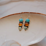 Cairn Earrings in Campitos, Iron Maiden, & Amber - Golden Road Crafted