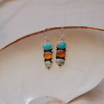 Cairn Earrings in Campitos, Iron Maiden, & Amber - Golden Road Crafted