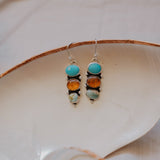 Cairn Earrings in Campitos, Iron Maiden, & Amber - Golden Road Crafted